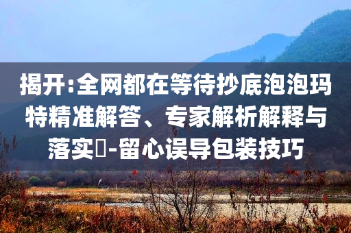 揭開:全網都在等待抄底泡泡瑪特精準解答、專家解析解釋與落實?-留心誤導包裝技巧