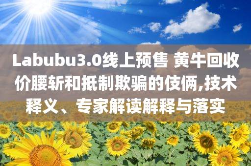 Labubu3.0線上預(yù)售 黃?；厥諆r腰斬和抵制欺騙的伎倆,技術(shù)釋義、專家解讀解釋與落實