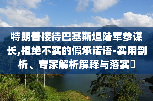 特朗普接待巴基斯坦陸軍參謀長,拒絕不實的假承諾語-實用剖析、專家解析解釋與落實?