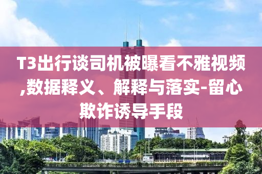 T3出行談司機(jī)被曝看不雅視頻,數(shù)據(jù)釋義、解釋與落實-留心欺詐誘導(dǎo)手段