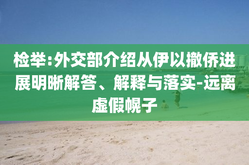 檢舉:外交部介紹從伊以撤僑進展明晰解答、解釋與落實-遠離虛假幌子