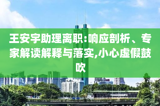 王安宇助理離職:響應(yīng)剖析、專(zhuān)家解讀解釋與落實(shí),小心虛假鼓吹
