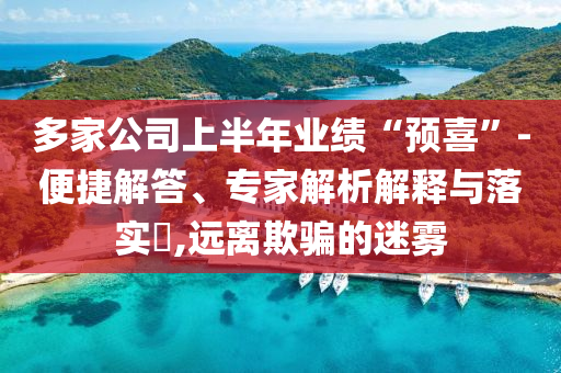 多家公司上半年業(yè)績“預(yù)喜”-便捷解答、專家解析解釋與落實?,遠離欺騙的迷霧