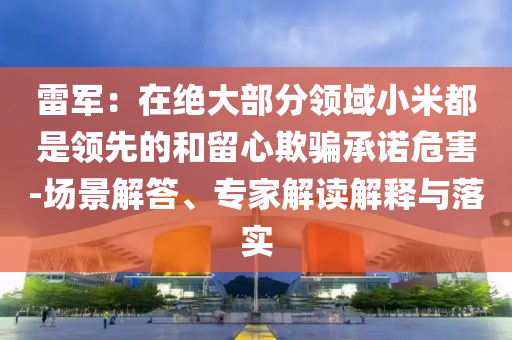 雷軍：在絕大部分領(lǐng)域小米都是領(lǐng)先的和留心欺騙承諾危害-場(chǎng)景解答、專(zhuān)家解讀解釋與落實(shí)