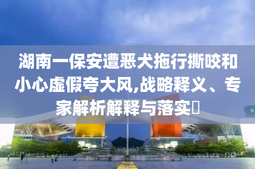 湖南一保安遭惡犬拖行撕咬和小心虛假夸大風(fēng),戰(zhàn)略釋義、專家解析解釋與落實(shí)?