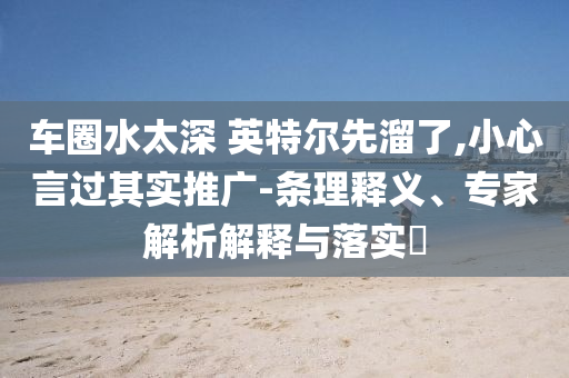 車(chē)圈水太深 英特爾先溜了,小心言過(guò)其實(shí)推廣-條理釋義、專(zhuān)家解析解釋與落實(shí)?