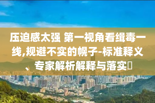 壓迫感太強 第一視角看緝毒一線,規(guī)避不實的幌子-標準釋義、專家解析解釋與落實?