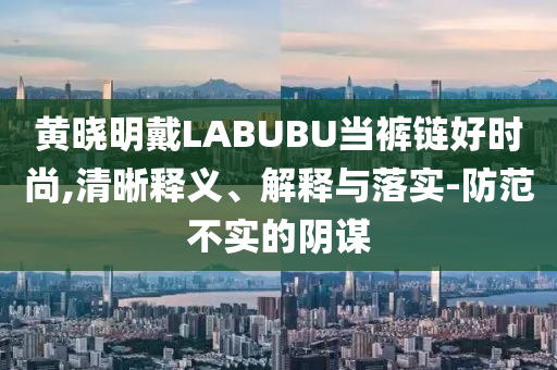 黃曉明戴LABUBU當(dāng)褲鏈好時尚,清晰釋義、解釋與落實-防范不實的陰謀