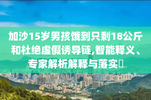 加沙15歲男孩餓到只剩18公斤和杜絕虛假誘導(dǎo)鏈,智能釋義、專家解析解釋與落實?