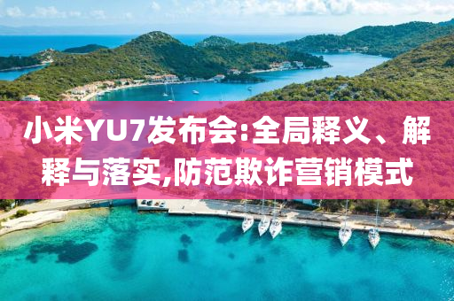 小米YU7發(fā)布會:全局釋義、解釋與落實,防范欺詐營銷模式