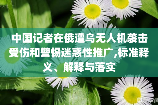 中國(guó)記者在俄遭烏無(wú)人機(jī)襲擊受傷和警惕迷惑性推廣,標(biāo)準(zhǔn)釋義、解釋與落實(shí)
