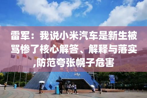 雷軍：我說小米汽車是新生被罵慘了核心解答、解釋與落實,防范夸張幌子危害