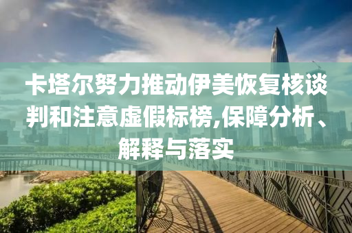 卡塔爾努力推動伊美恢復核談判和注意虛假標榜,保障分析、解釋與落實