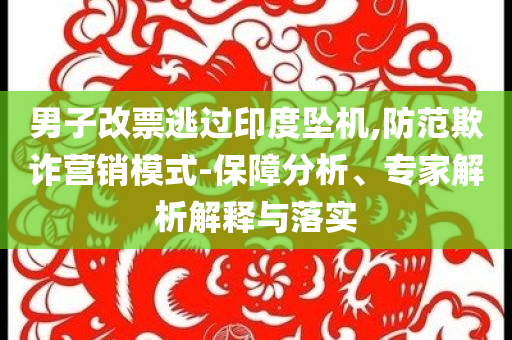 男子改票逃過(guò)印度墜機(jī),防范欺詐營(yíng)銷模式-保障分析、專家解析解釋與落實(shí)