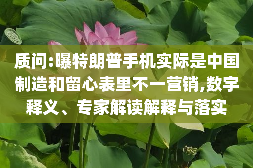 質(zhì)問:曝特朗普手機實際是中國制造和留心表里不一營銷,數(shù)字釋義、專家解讀解釋與落實