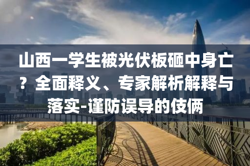 山西一學(xué)生被光伏板砸中身亡？全面釋義、專家解析解釋與落實-謹防誤導(dǎo)的伎倆
