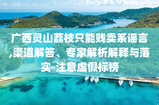 廣西靈山荔枝只能賤賣系謠言,渠道解答、專家解析解釋與落實-注意虛假標(biāo)榜