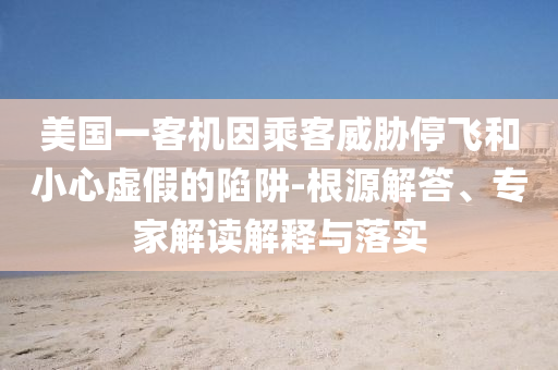 美國(guó)一客機(jī)因乘客威脅停飛和小心虛假的陷阱-根源解答、專家解讀解釋與落實(shí)