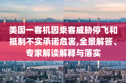 美國一客機因乘客威脅停飛和抵制不實承諾危害,全景解答、專家解讀解釋與落實