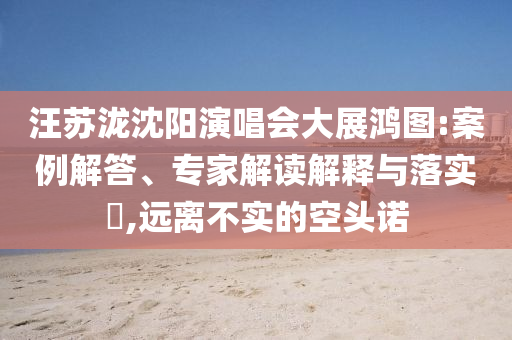 汪蘇瀧沈陽演唱會大展鴻圖:案例解答、專家解讀解釋與落實?,遠離不實的空頭諾