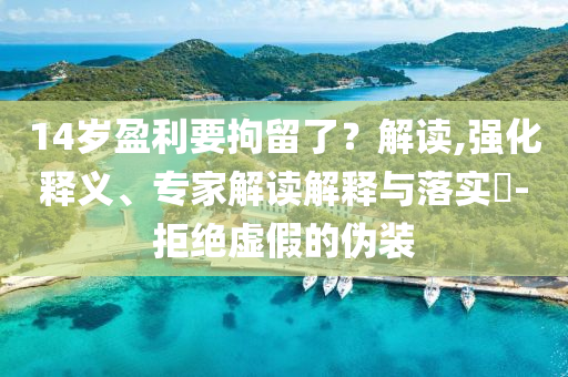 14歲盈利要拘留了？解讀,強(qiáng)化釋義、專家解讀解釋與落實(shí)?-拒絕虛假的偽裝