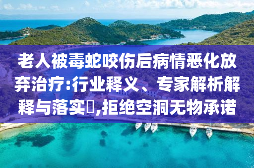 老人被毒蛇咬傷后病情惡化放棄治療:行業(yè)釋義、專家解析解釋與落實(shí)?,拒絕空洞無物承諾