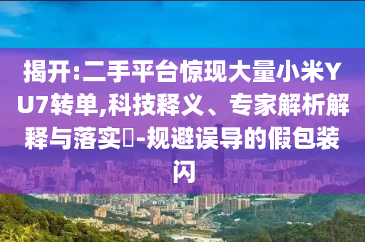 揭開(kāi):二手平臺(tái)驚現(xiàn)大量小米YU7轉(zhuǎn)單,科技釋義、專家解析解釋與落實(shí)?-規(guī)避誤導(dǎo)的假包裝閃