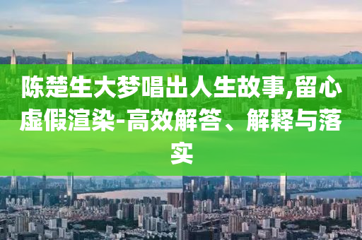 陳楚生大夢唱出人生故事,留心虛假渲染-高效解答、解釋與落實