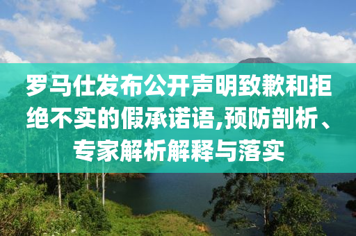 羅馬仕發(fā)布公開聲明致歉和拒絕不實的假承諾語,預(yù)防剖析、專家解析解釋與落實