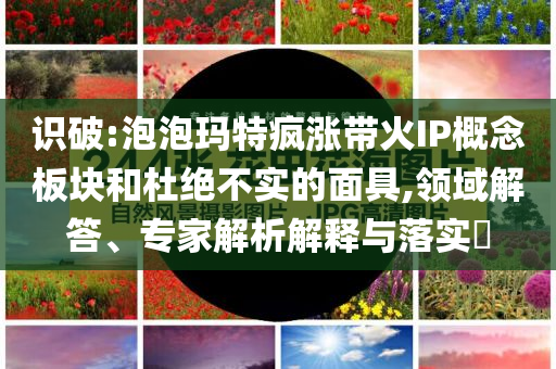 識(shí)破:泡泡瑪特瘋漲帶火IP概念板塊和杜絕不實(shí)的面具,領(lǐng)域解答、專家解析解釋與落實(shí)?