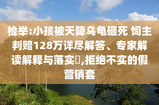 檢舉:小孩被天降烏龜砸死 飼主判賠128萬詳盡解答、專家解讀解釋與落實(shí)?,拒絕不實(shí)的假營(yíng)銷套