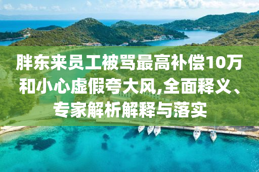胖東來(lái)員工被罵最高補(bǔ)償10萬(wàn)和小心虛假夸大風(fēng),全面釋義、專家解析解釋與落實(shí)
