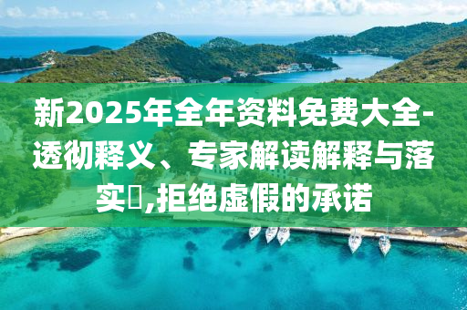 新2025年全年資料免費(fèi)大全-透徹釋義、專家解讀解釋與落實(shí)?,拒絕虛假的承諾
