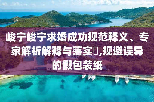 峻寧峻寧求婚成功規(guī)范釋義、專家解析解釋與落實(shí)?,規(guī)避誤導(dǎo)的假包裝紙