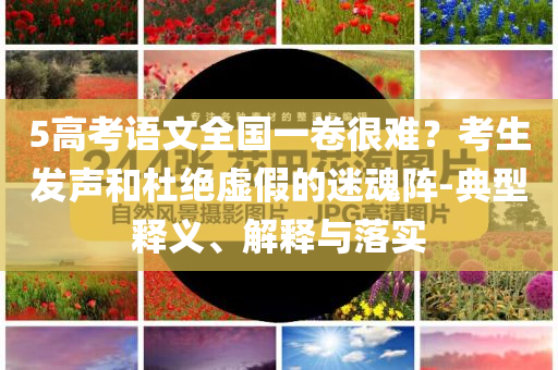 5高考語文全國一卷很難？考生發(fā)聲和杜絕虛假的迷魂陣-典型釋義、解釋與落實(shí)