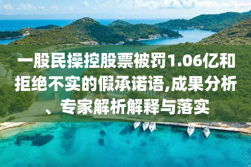 一股民操控股票被罰1.06億和拒絕不實(shí)的假承諾語(yǔ),成果分析、專(zhuān)家解析解釋與落實(shí)