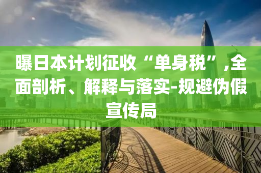 曝日本計(jì)劃征收“單身稅”,全面剖析、解釋與落實(shí)-規(guī)避偽假宣傳局