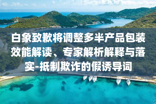 白象致歉將調(diào)整多半產(chǎn)品包裝效能解讀、專家解析解釋與落實-抵制欺詐的假誘導(dǎo)詞