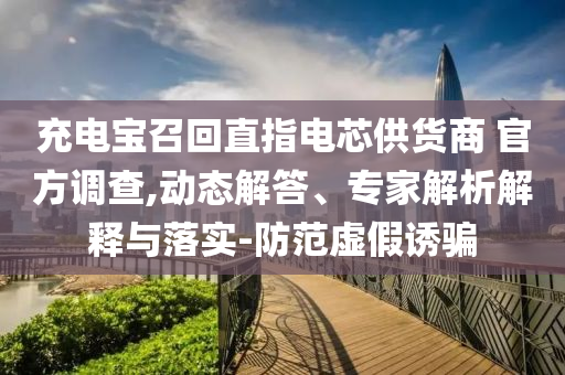 充電寶召回直指電芯供貨商 官方調查,動態(tài)解答、專家解析解釋與落實-防范虛假誘騙