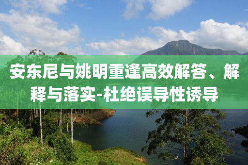 安東尼與姚明重逢高效解答、解釋與落實-杜絕誤導性誘導