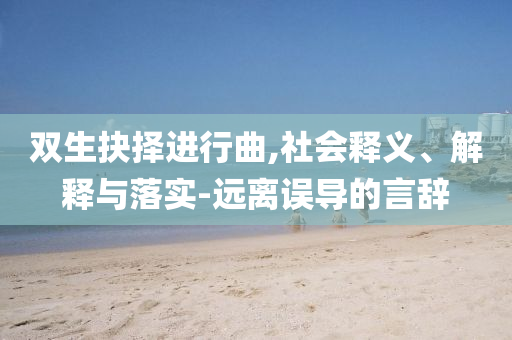 雙生抉擇進行曲,社會釋義、解釋與落實-遠離誤導的言辭