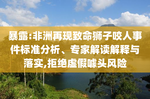 暴露:非洲再現(xiàn)致命獅子咬人事件標(biāo)準(zhǔn)分析、專家解讀解釋與落實(shí),拒絕虛假噱頭風(fēng)險(xiǎn)