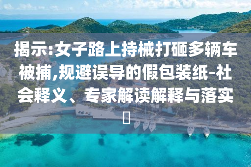 揭示:女子路上持械打砸多輛車被捕,規(guī)避誤導(dǎo)的假包裝紙-社會(huì)釋義、專家解讀解釋與落實(shí)?