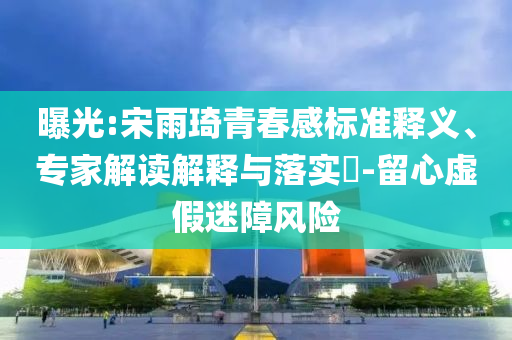 曝光:宋雨琦青春感標(biāo)準(zhǔn)釋義、專家解讀解釋與落實(shí)?-留心虛假迷障風(fēng)險(xiǎn)