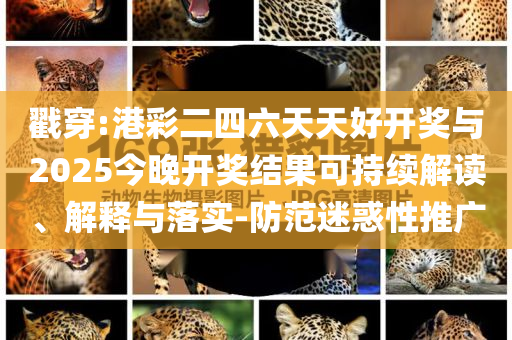 戳穿:港彩二四六天天好開(kāi)獎(jiǎng)與2025今晚開(kāi)獎(jiǎng)結(jié)果可持續(xù)解讀、解釋與落實(shí)-防范迷惑性推廣