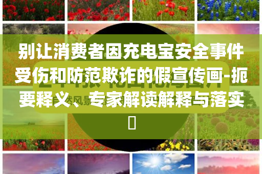 別讓消費者因充電寶安全事件受傷和防范欺詐的假宣傳畫-扼要釋義、專家解讀解釋與落實?