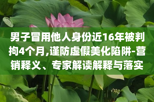男子冒用他人身份近16年被判拘4個月,謹(jǐn)防虛假美化陷阱-營銷釋義、專家解讀解釋與落實