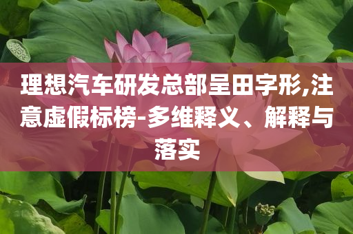 理想汽車研發(fā)總部呈田字形,注意虛假標榜-多維釋義、解釋與落實