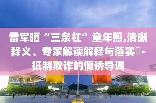 雷軍曬“三條杠”童年照,清晰釋義、專家解讀解釋與落實?-抵制欺詐的假誘導(dǎo)詞