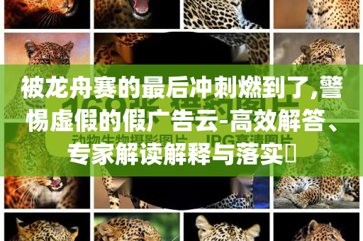 被龍舟賽的最后沖刺燃到了,警惕虛假的假廣告云-高效解答、專家解讀解釋與落實(shí)?